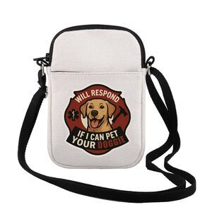 3061 Funny First Responder EMS Firefighter Dog Lover Shoulder Bag Will